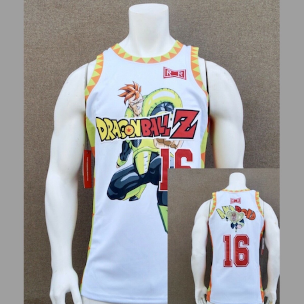 NEW Android 16 Dragon Ball Z Men's Headgear Classics Embroidered Jersey